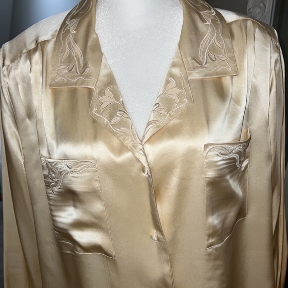 100% Ivory Silk Luxury Vintage Paul Alexander Blouse Top 14 NO BIG Just PLUS❣️ - Picture 6 of 9